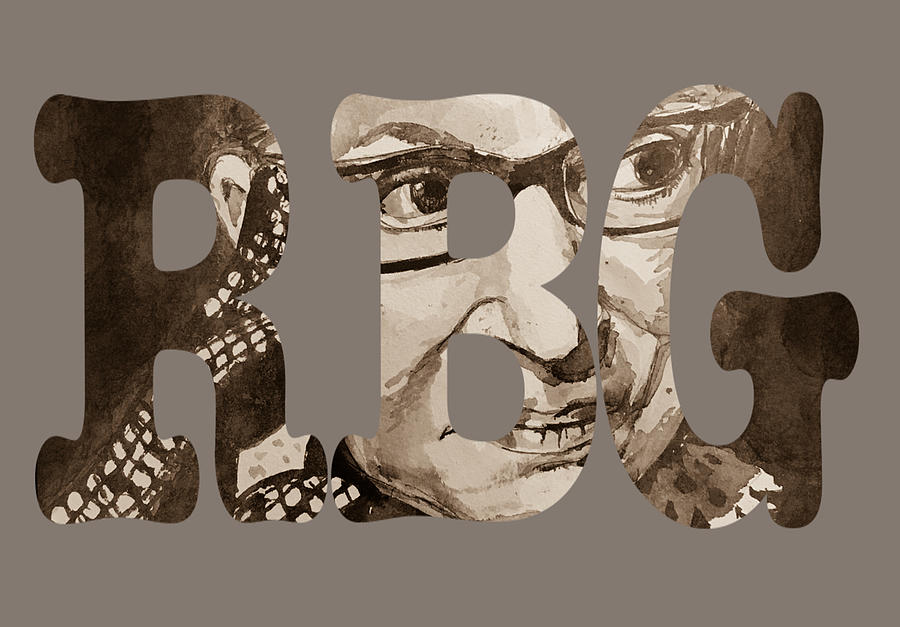 Rbg Initials Brown Mixed Media by Eileen Backman