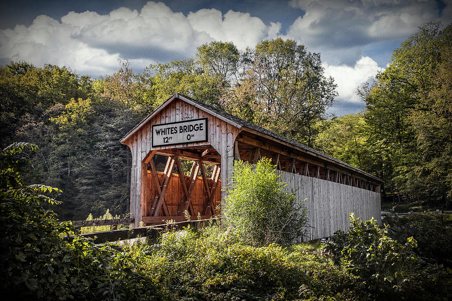 Re-built Whites Covered Bridge After An Arson Fire Photograph