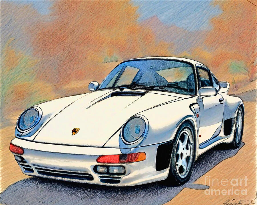Transportation Drawing - Re15651 1988 Porsche 959S by Lisa Sandra