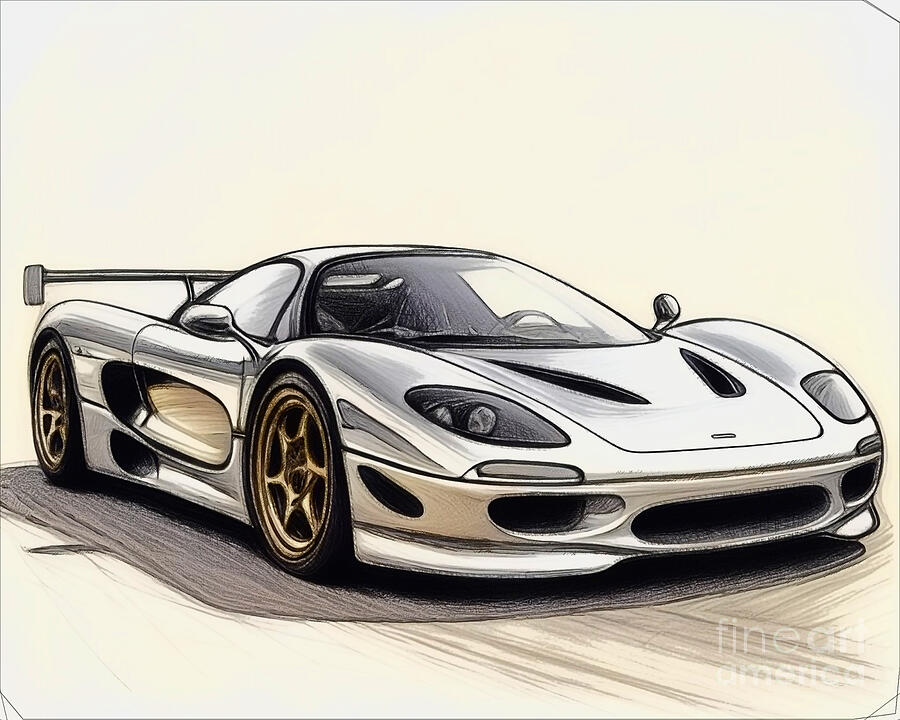 Re15767 1997 McLaren F1 GT Drawing by Lisa Sandra - Fine Art America