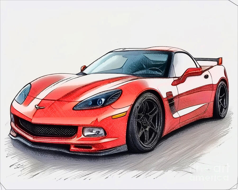 Re15834 2001 Chevrolet Corvette Z06 Drawing by Lisa Sandra - Fine Art ...