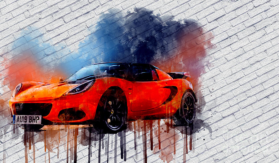 Transportation Painting - Re2554 2016 Lotus Elise Cup 250 super car by Lisa Sandra