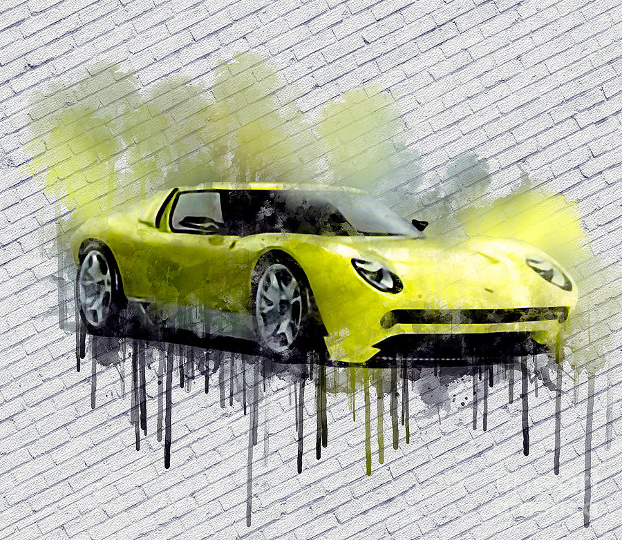 Re4882 2006 Lamborghini Miura Concept Painting by Lisa Sandra - Fine ...