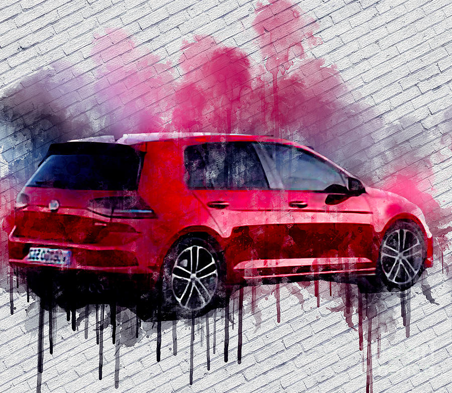 Re5861 2014 Volkswagen Golf GTD Painting by Lisa Sandra - Fine Art America