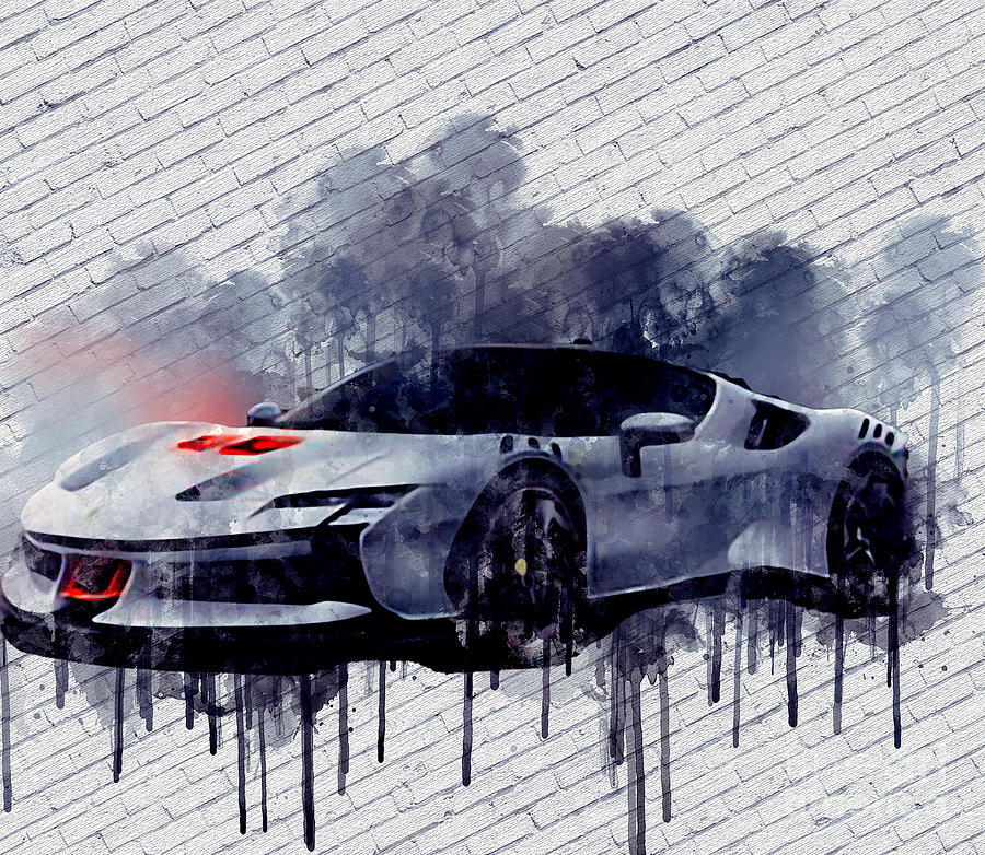 Re7529 2024 Ferrari SF90 XX Stradale Painting By Lisa Sandra Fine Art   Re7529 2024 Ferrari Sf90 Xx Stradale Lisa Sandra 