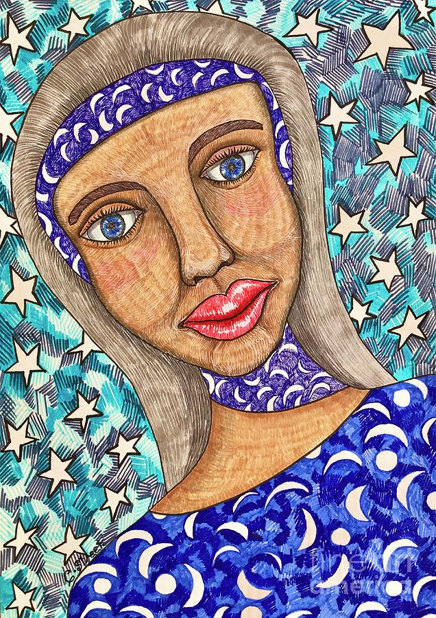 Portrait Drawing - Reach For the Stars by Caroline Street