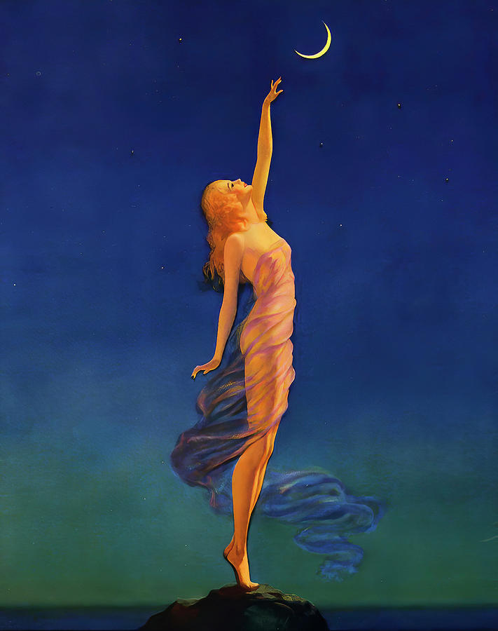 Reaching For The Moon by Edward Mason Eggleston 1933 Painting by Edward ...