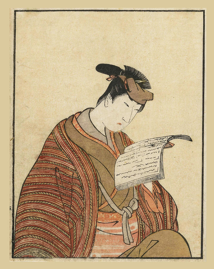 Reading actor Drawing by Utagawa Toyokuni