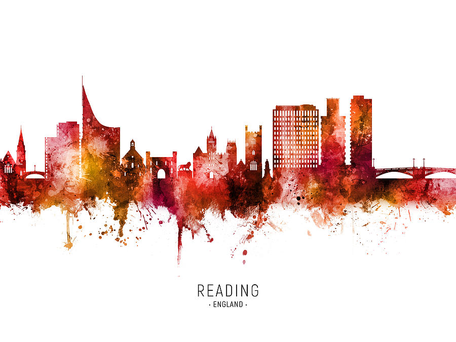 Reading England Skyline #66 Digital Art by Michael Tompsett