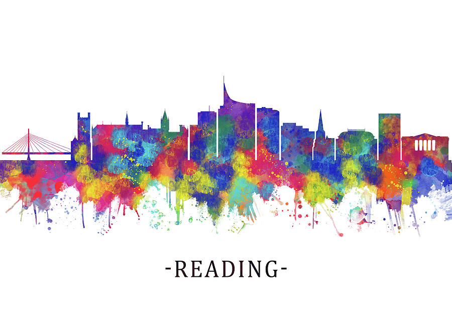 Reading England Skyline Mixed Media