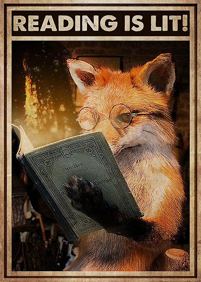 Reading Fox Reading Is Lit Digital Art by Gambrel Temple - Fine Art America