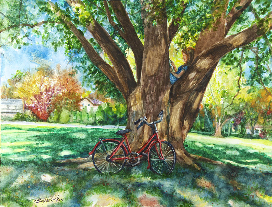 Reading In A Tree Painting