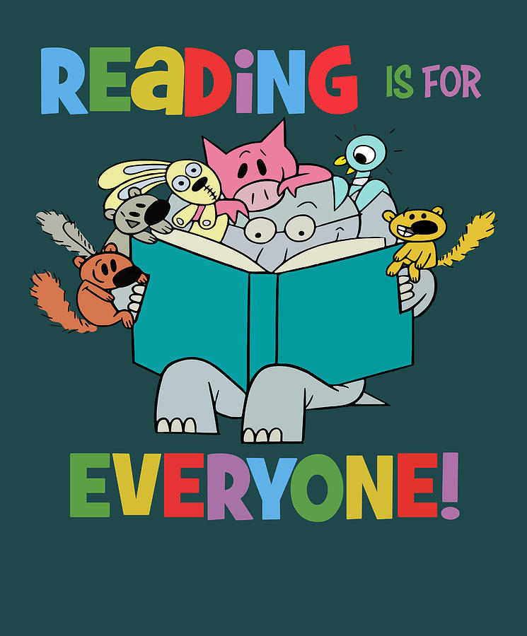 Reading is for everyone Shirt Piggie Gerald Kids Boy Preschool 1 2 ...