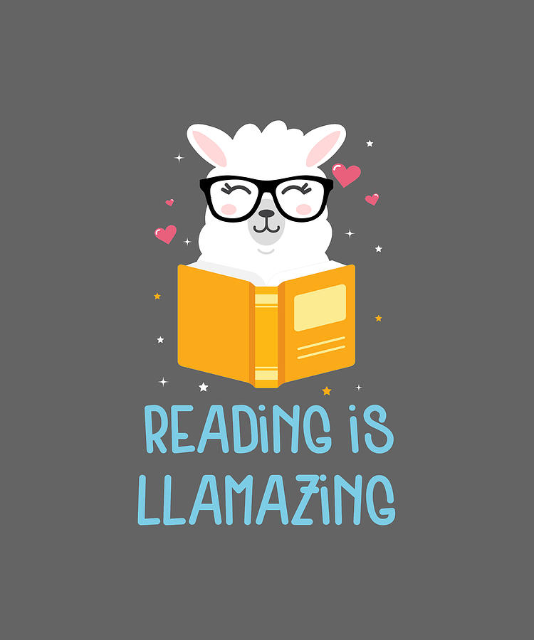 Reading Is Llamazing Funny Llama Reading Book Shirt Digital Art by Felix -  Pixels