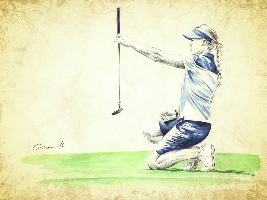 Lady Painting - Reading Putt by Olivera Cejovic Lady Painting - Reading Putt by Olivera Cejovic