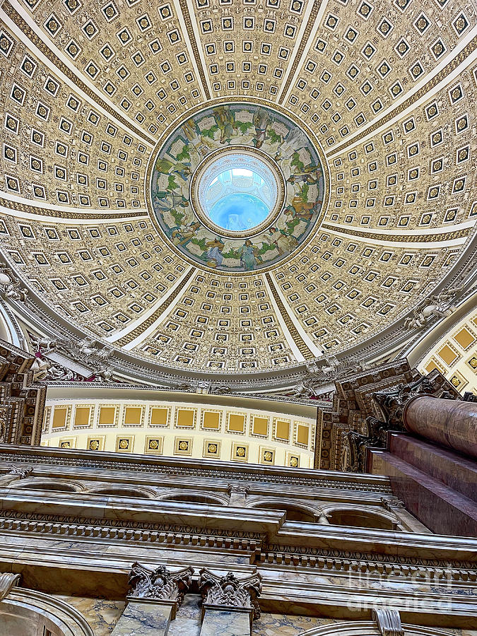 Library of Congress Reading Room Ceiling Photograph by Jon Neidert