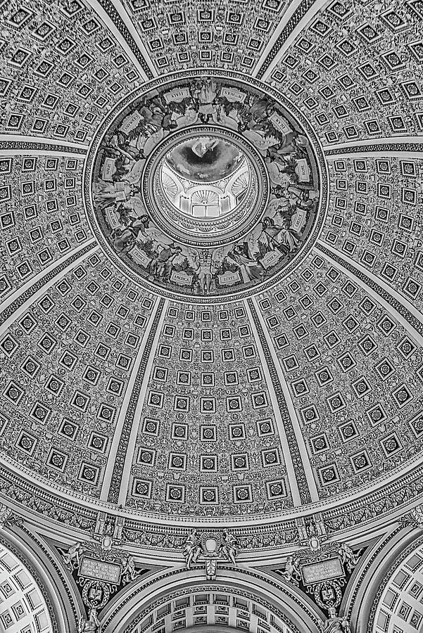 Reading Room Library Of Congress BW Photograph by Susan Candelario