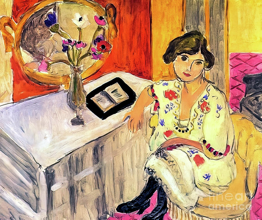 Reading Woman Daydreaming by Henri Matisse 1921 Painting by Henri Matisse