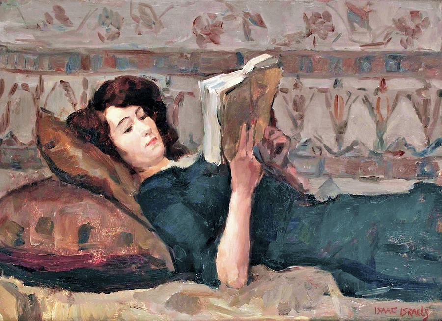 Reading woman on a couch - Digital Remastered Edition Painting by Isaac Lazarus Israels
