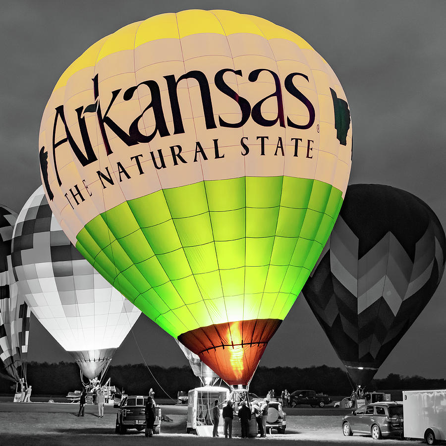 Ready For Lift Off - Arkansas Hot Air Balloon Selective Color Photograph by Gregory Ballos