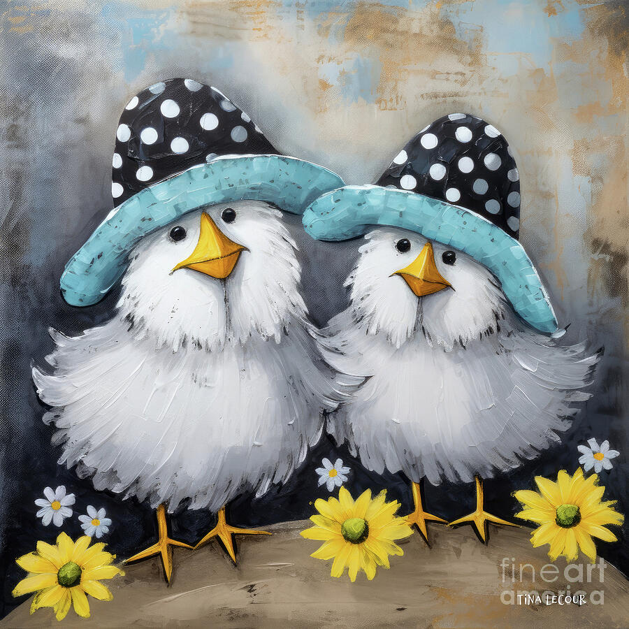 Chicken Painting - Ready For The Beach by Tina LeCour