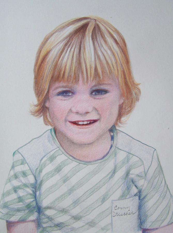 Ready for the First School Photo. Drawing by Constance DRESCHER