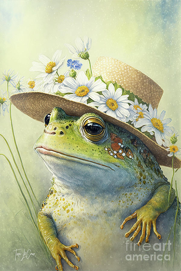 Frog Painting - Ready For The Garden by Tina LeCour