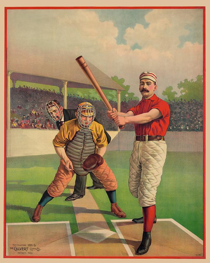 Vintage Drawing - Ready for the Pitch by Vintage Sports