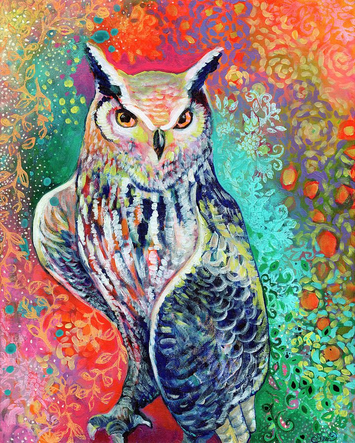 Owl Painting - Ready to Tango by Jennifer Lommers