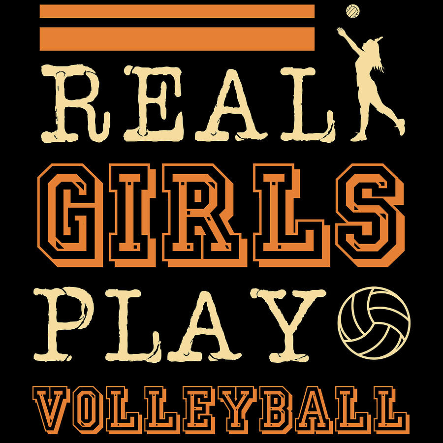 Real Girls Play Volleyball Service Lineman Net Block Serve Spike Team ...