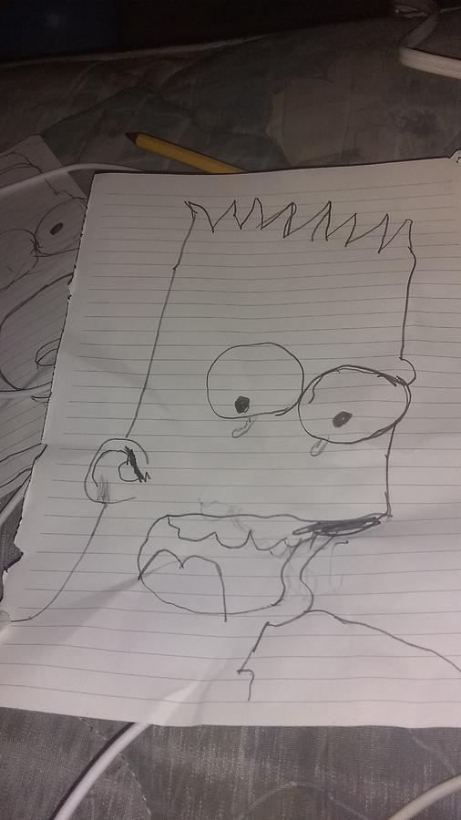 HOW TO DRAW BART SIMPSON SAD STEP BY STEP 