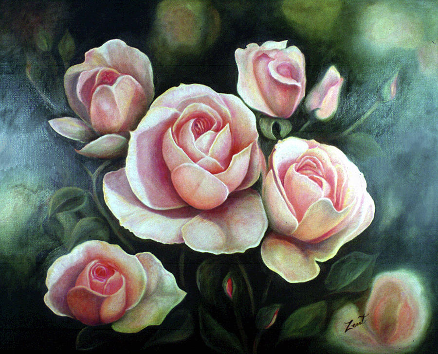 Real Roses Painting by June Pauline Zent