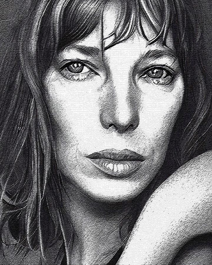 Realistic Portrait Of Jane Birkin Digital Art by Edgar Dorice - Fine ...