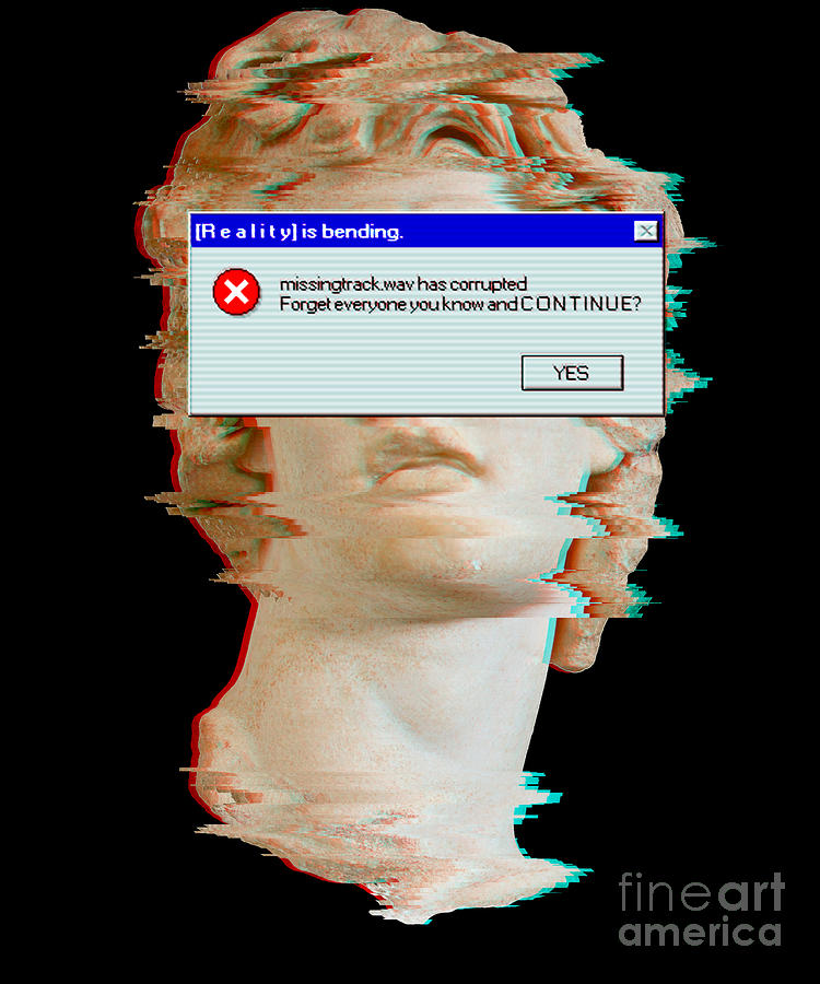 Reality is Bending Aesthetic Greek Statue with error popup product ...