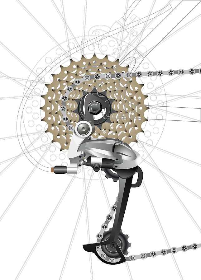 Rear Bicycle Derailleur Drawing by Youst