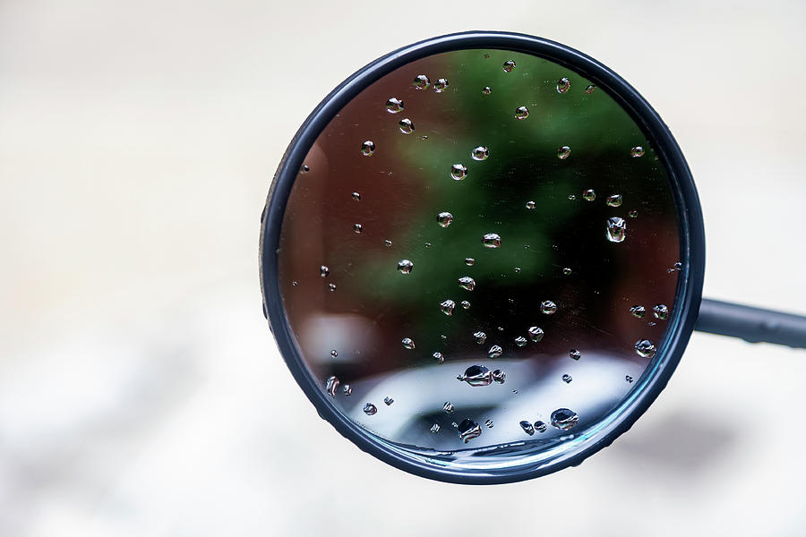 Rear View Mirror and Raindrops Photograph by Robert Ullmann