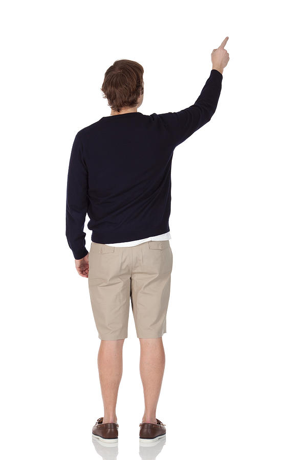 Rear view of a man pointing with finger Photograph by 4x6