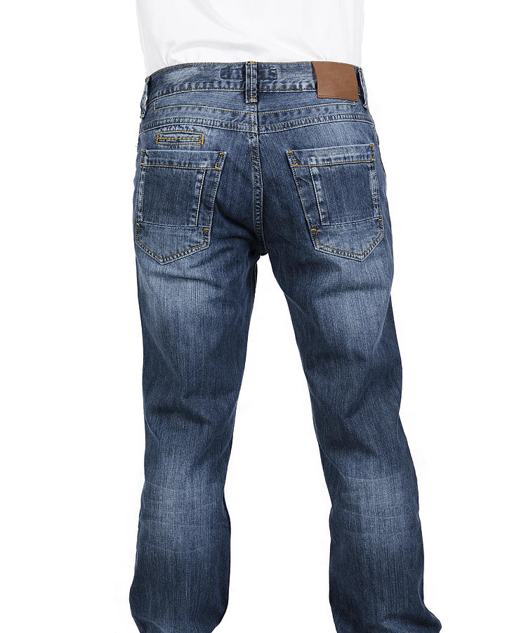 Rear view of a man wearing blue jeans with a blank label Photograph by Retrovizor