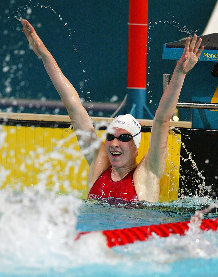 Rebecca Cooke of England celebrates after winning gold... Photograph by Phil Cole