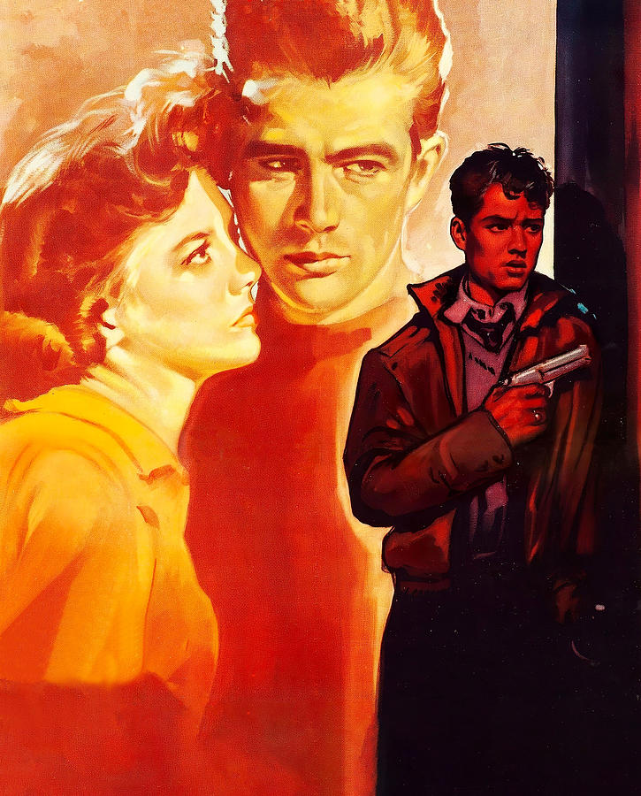 James Dean Painting - Rebel Without a Cause, 1955, movie poster painting by Luigi Martinati by Movie World Posters