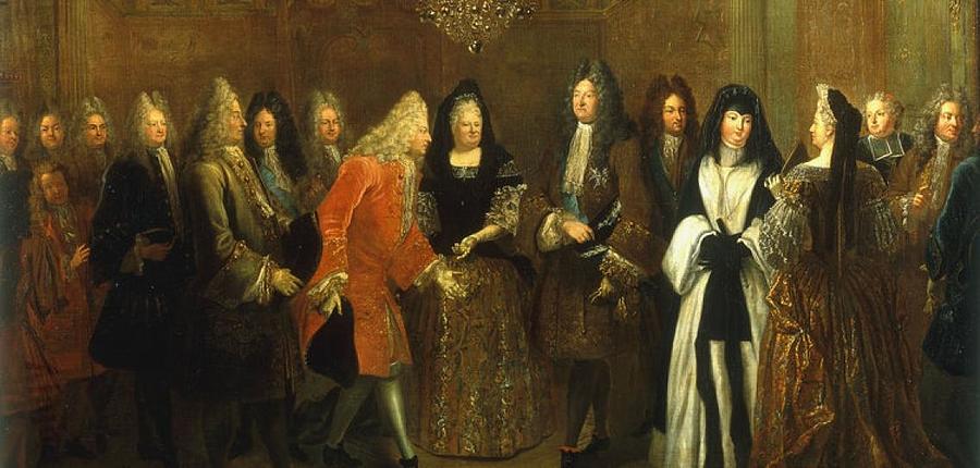 Reception de Frederic Auguste, prince electeur de Saxe et futur roi Auguste III de Pologne Painting by Louis de Silvestre