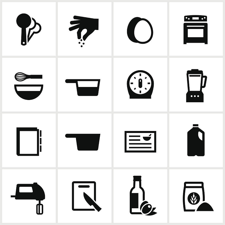 Recipe and Ingredients Icons Drawing by Appleuzr