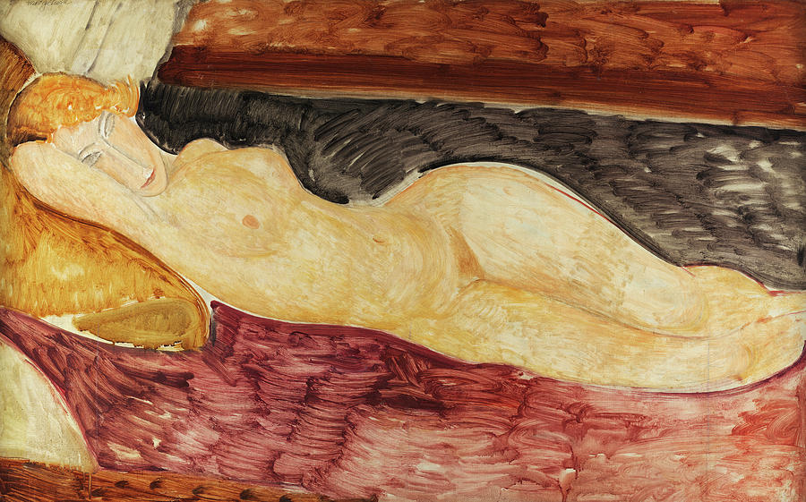 Amedeo Modigliani Painting - Reclining Nude, 1918-1919 by Amedeo Modigliani