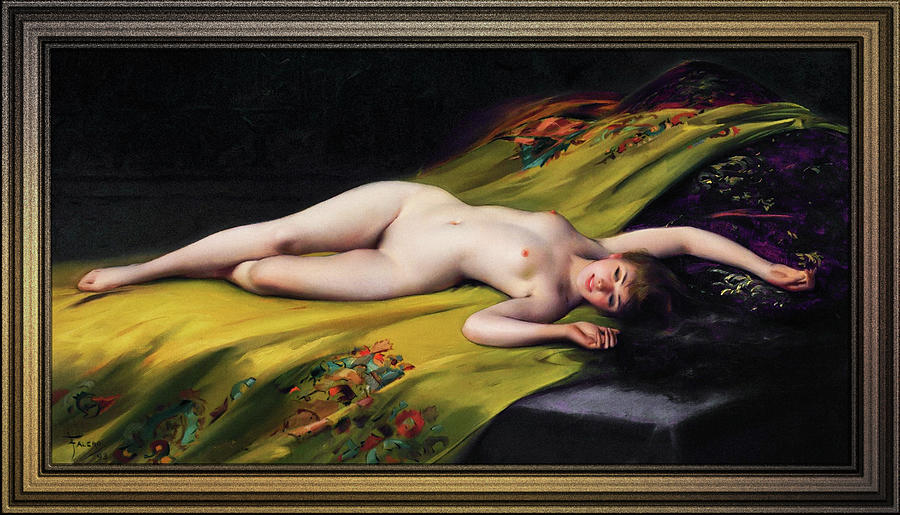 Reclining Nude by Luis Ricardo Falero Painting by Rolando Burbon