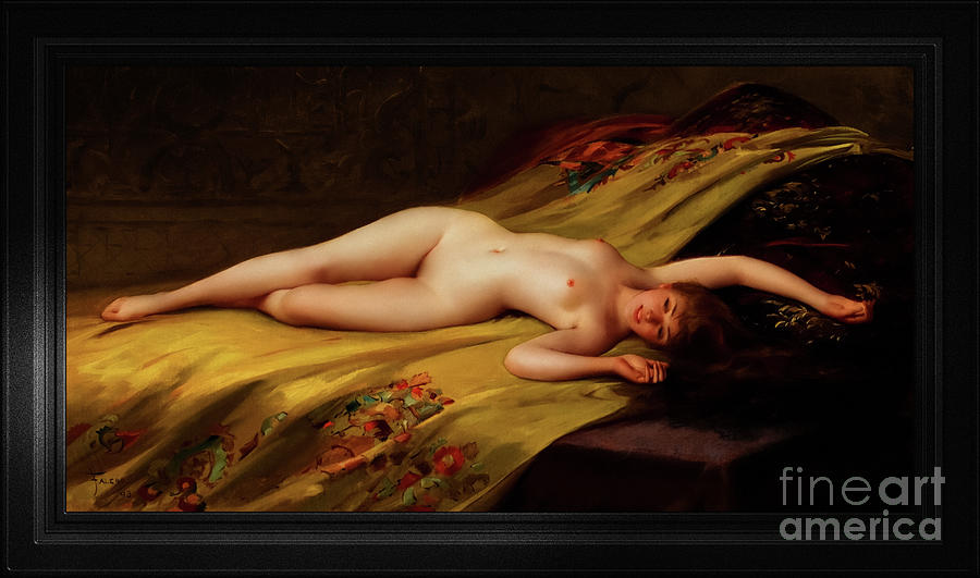 Reclining Nude Sensual Beauty by Luis Ricardo Falero Fine Art Xzendor7 Old Masters Reproductions Painting by Rolando Burbon