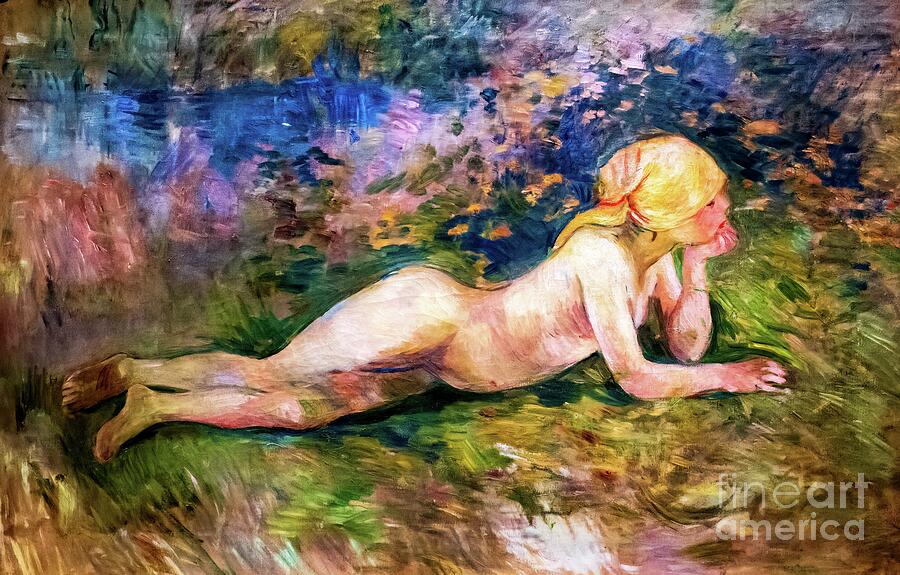 Reclining Nude Shepherdess by Berthe Morisot 1891 Painting by Berthe Morisot