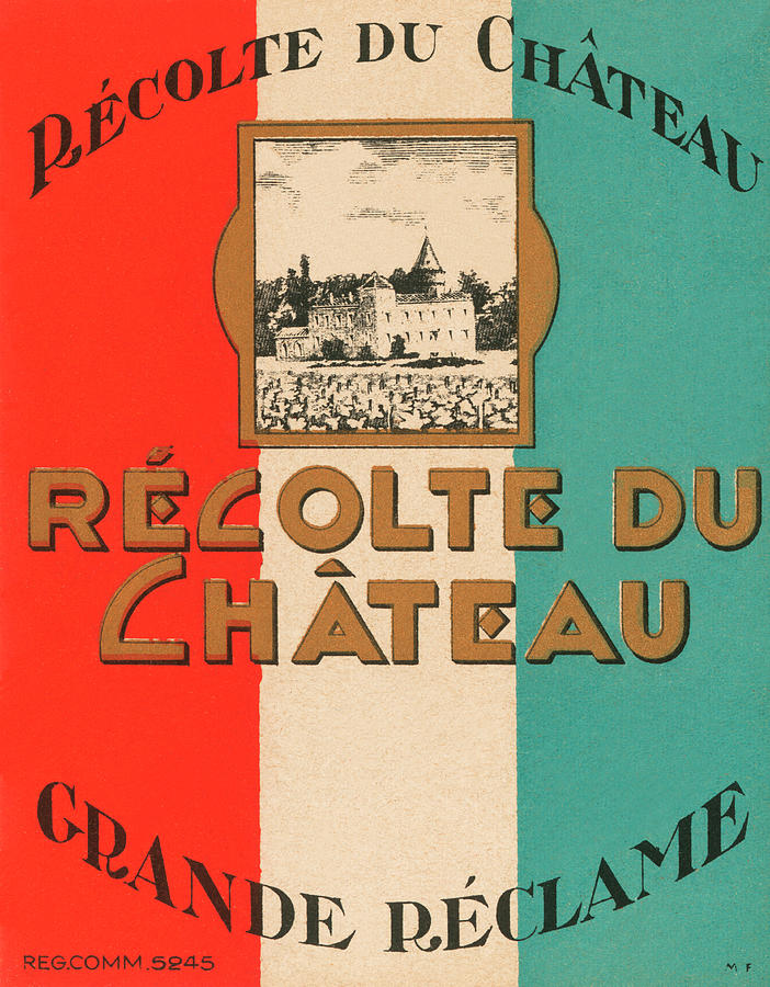 Vintage Drawing - Recolte du Chateau by Vintage Wine Labels