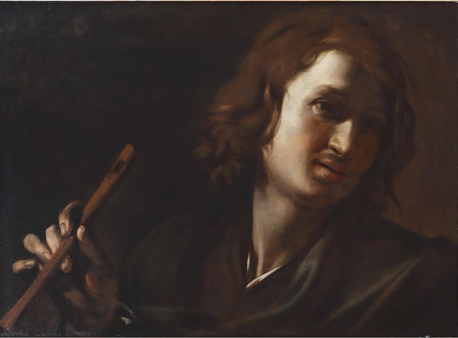 Recorder player Painting by Bartolomeo Mendozzi