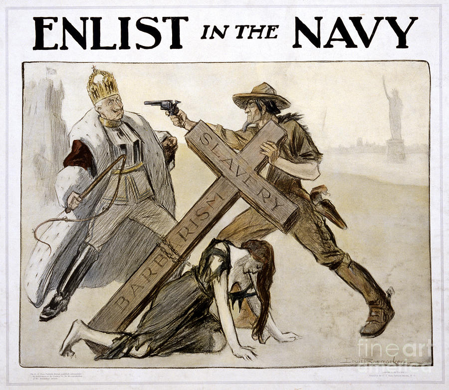 Recruitment Poster Drawing by Louis Raemaekers