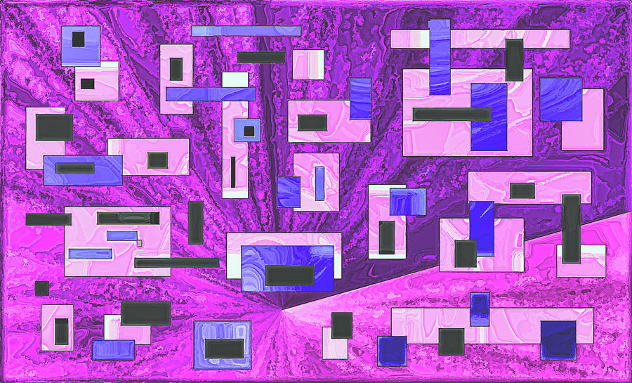 Rectangles 3 Purple Digital Art